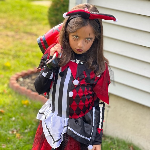 Kids Horror Harlequin Costume - Picture 4 of 5